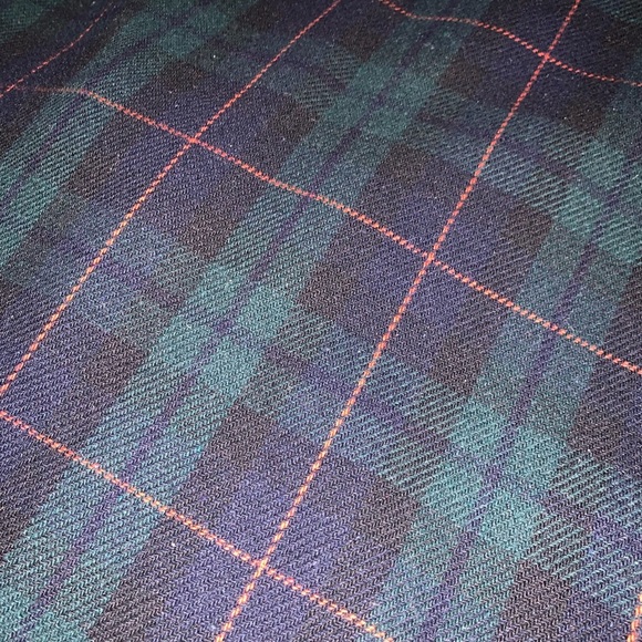 Vintage Wool Navy Green Structured Plaid Women’s Blazer Jacket Coat 8 Petite - Picture 9 of 10